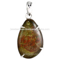 Ammolite Gemstone 925 Solid Silver Pendant Jewelry